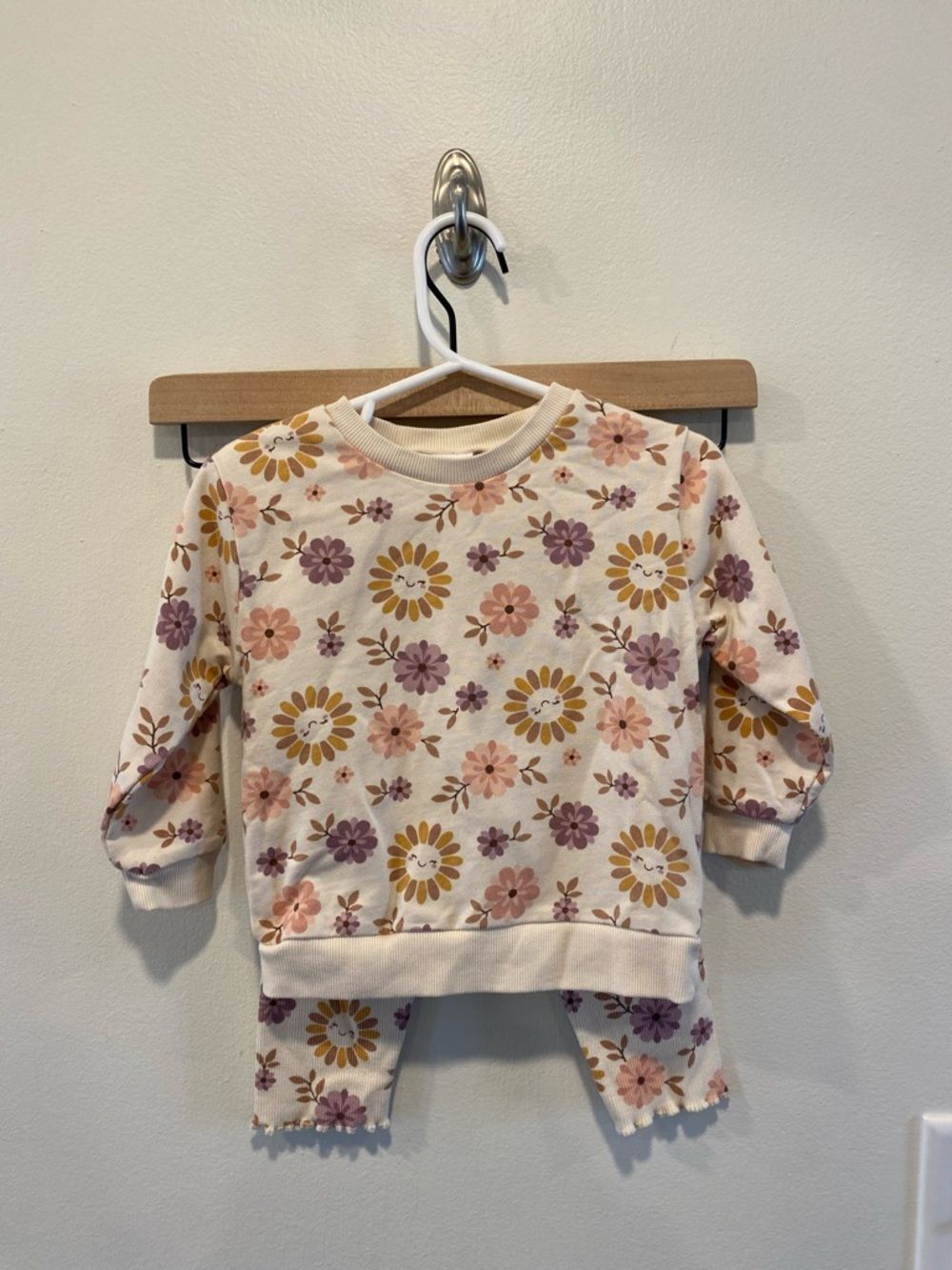 Petit lem mini threads floral set sweatshirt leggings girls 18 months outfit